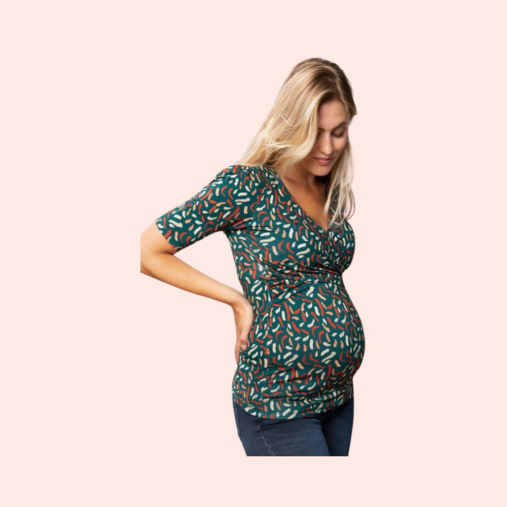 Top de grossesse et d'allaitement en coton manches courtes